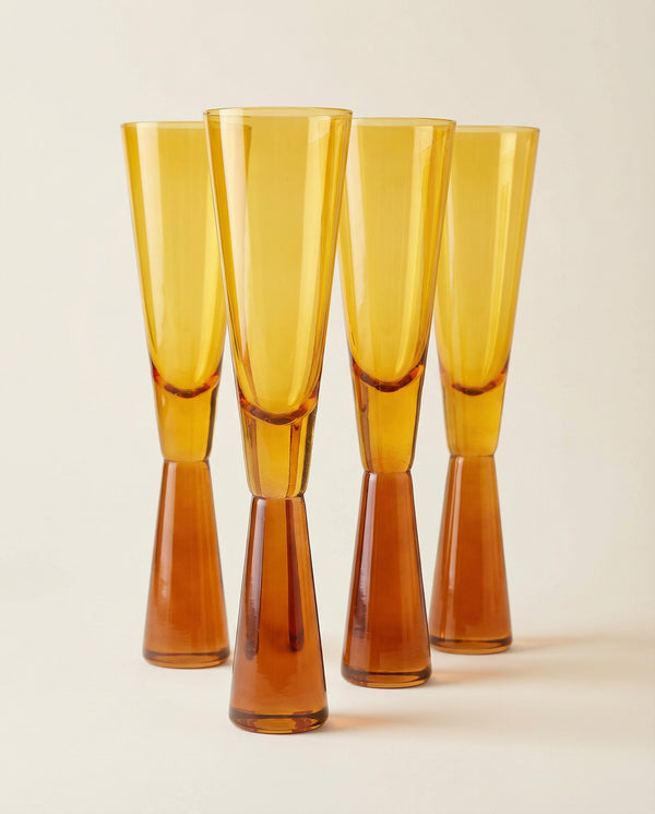 Toast Champagne Glasses - Set of 4