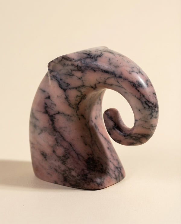 Remi Pink Marble Elephant Statue