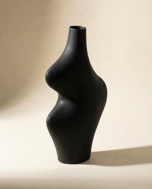 Zara Black Steel Vase