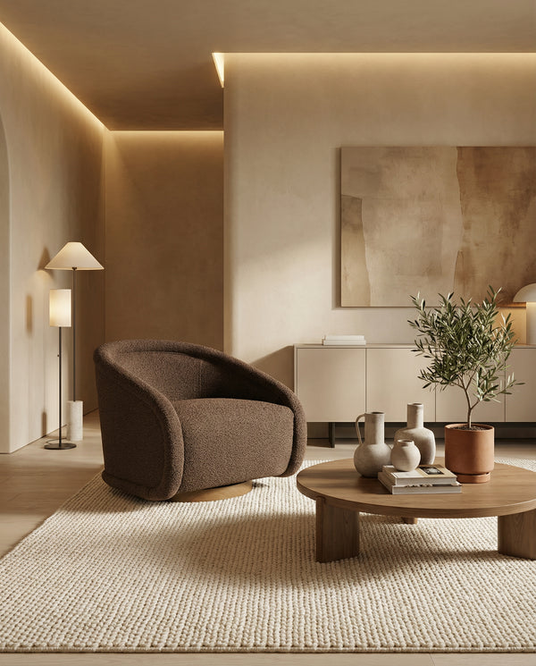 Indira Performance Boucle Swivel Accent Chair