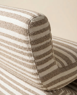 Issa Taupe Organic Stripes Jacquard Fabric Accent Chair