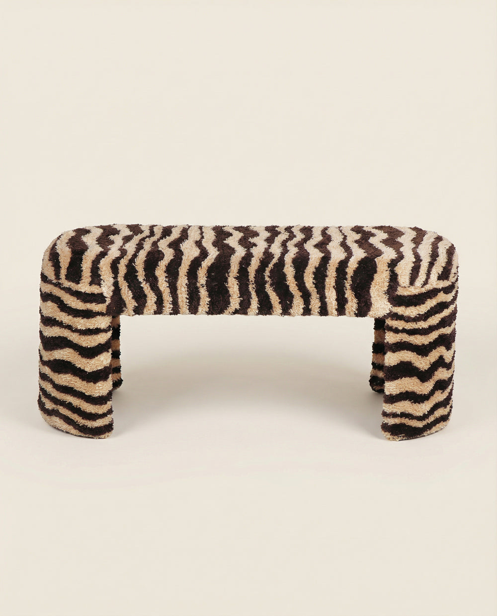 Safari 39" Brown Striped Tufted Bench