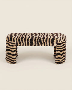 Safari 39" Brown Striped Tufted Bench