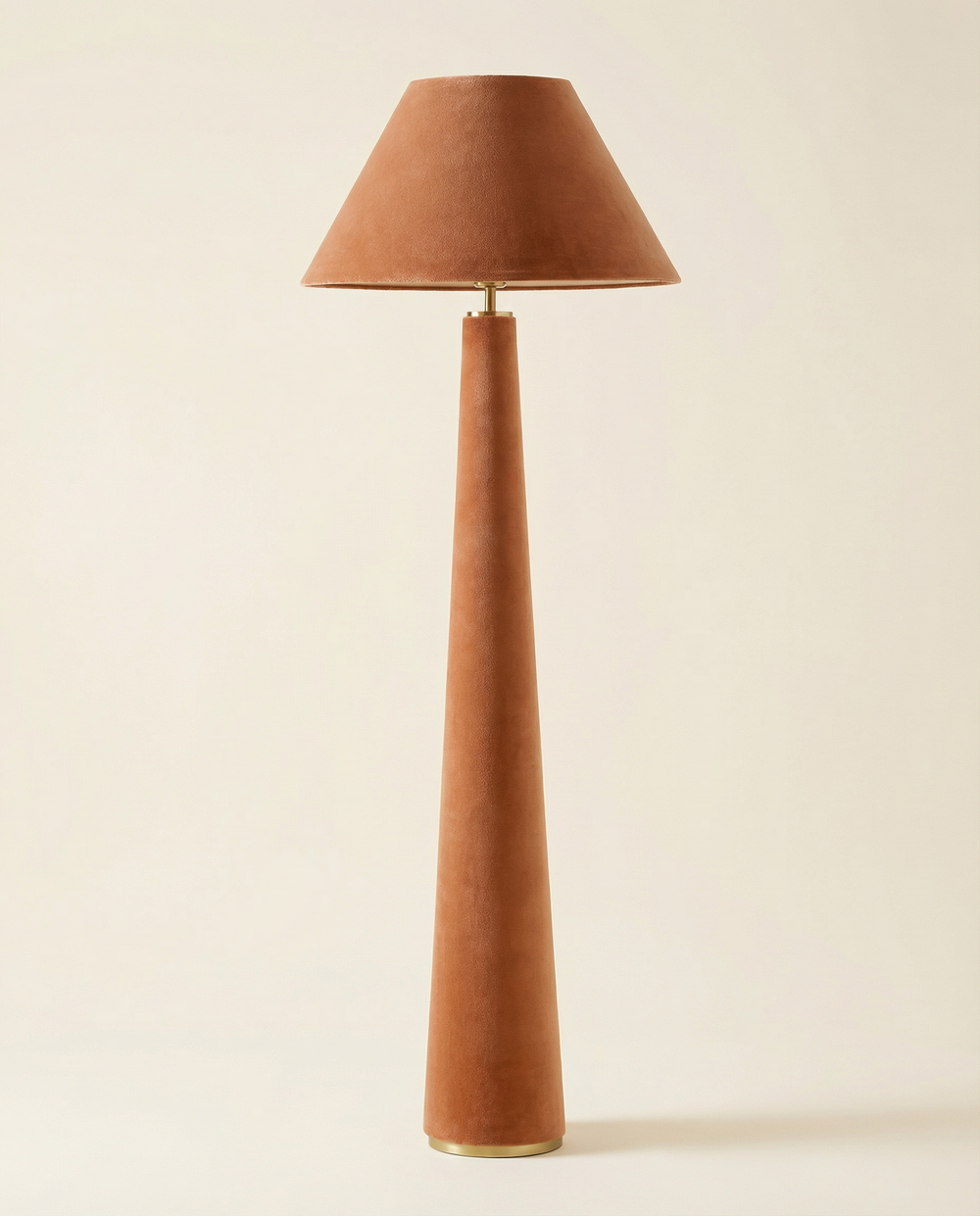 Soleil Velvet Floor Lamp Terracotta