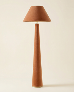 Soleil Velvet Floor Lamp Terracotta