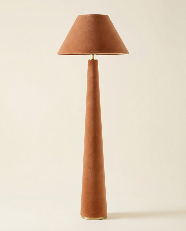 Soleil Velvet Floor Lamp Terracotta