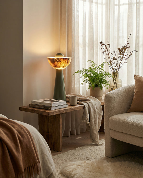 Verdana Green Resin Table Lamp