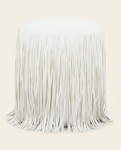 Sway Fringed Vegan Leather Ottoman