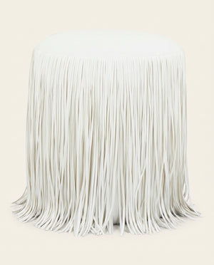 Sway Fringed Vegan Leather Ottoman