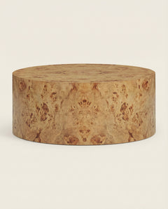 Solstice 36" Natural Burl Drum Round Coffee Table