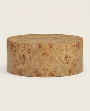Solstice 36" Natural Burl Drum Round Coffee Table