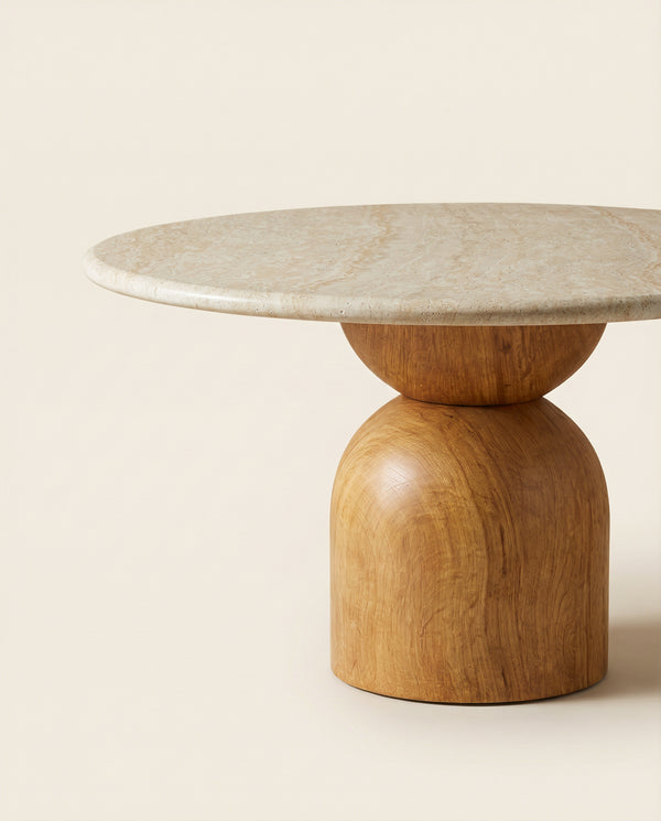 Sedona (36"-54") Faux Travertine Concrete Indoor/Outdoor Round Dining Table