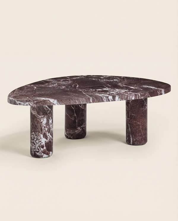 Sienna Faux Red Levanto Marble Indoor/Outdoor Coffee Table (36"-48")