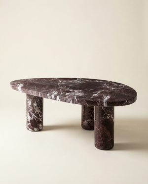 Sienna Faux Red Levanto Marble Indoor/Outdoor Coffee Table (36"-48")