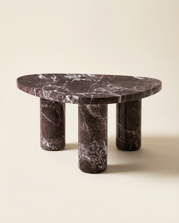 Sienna Faux Red Levanto Marble Indoor/Outdoor Coffee Table (36"-48")