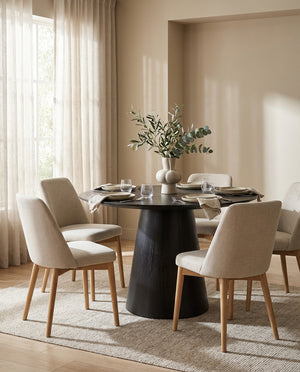 Halo Round Oak Dining Table (41"-60")