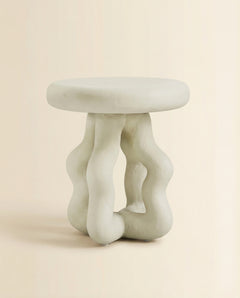 Luna Cream Textured Side Table
