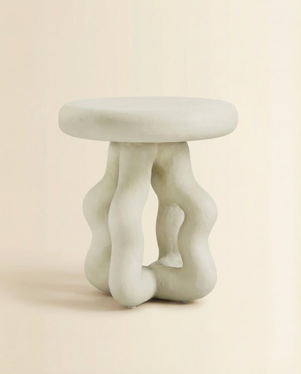 Luna Cream Textured Side Table