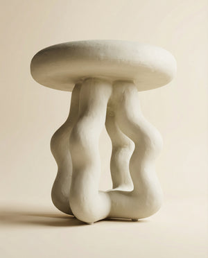 Luna Cream Textured Side Table