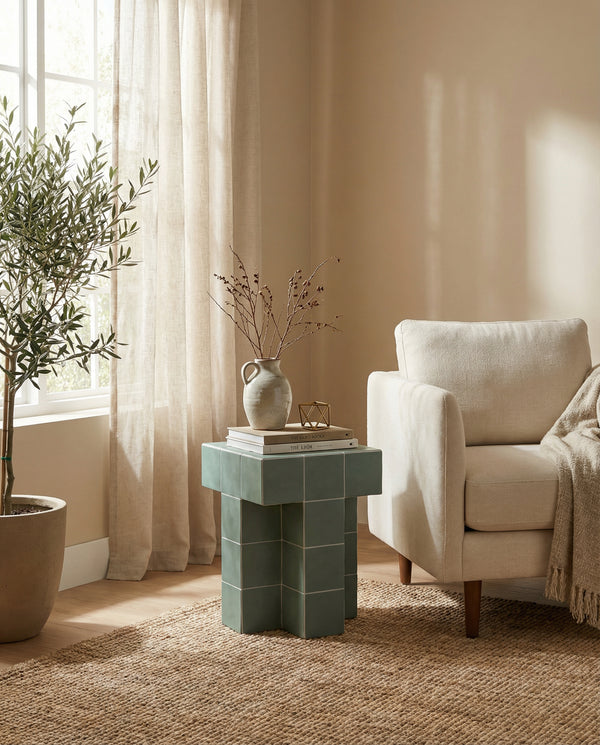 Terra Tile Concrete Indoor/Outdoor Side Table