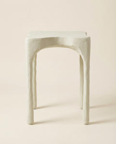 Crescent Cream Textured Side Table