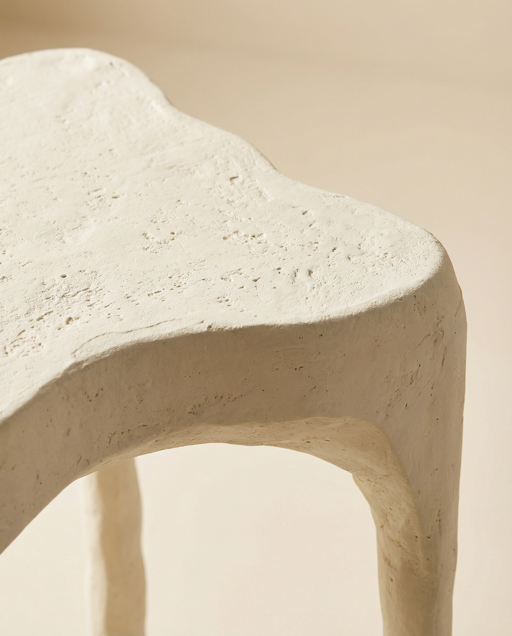 Crescent Cream Textured Side Table