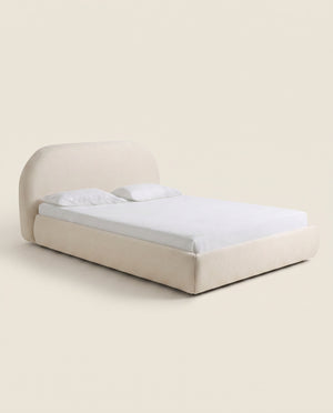 Maya Cream Curved Velvet Bed