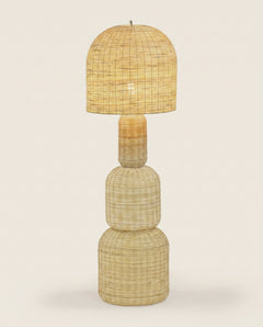 Mushroom Rattan Floor Lamp