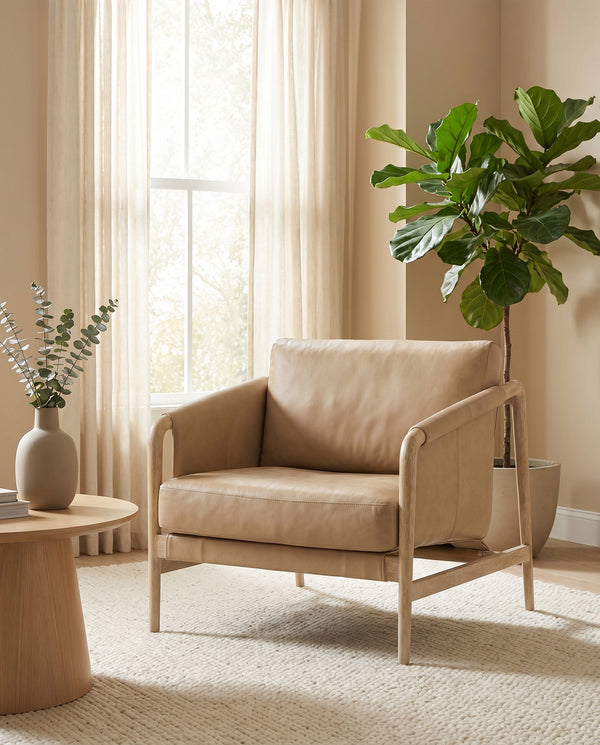 Jefe Leather Accent Chair