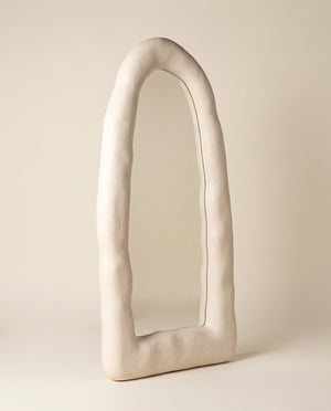 Reverie 32"X64" Cream Textured Small Floor Mirror