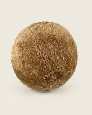 Brown Genuine Sheepskin Ball Throw Pillow (8"-12")