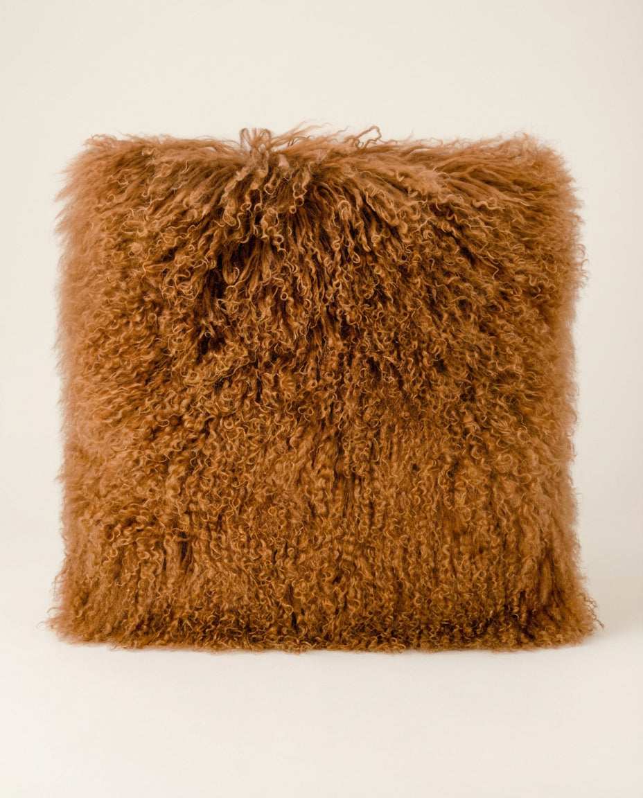 Grizzly Sheepskin Throw Pillow (16"-20")