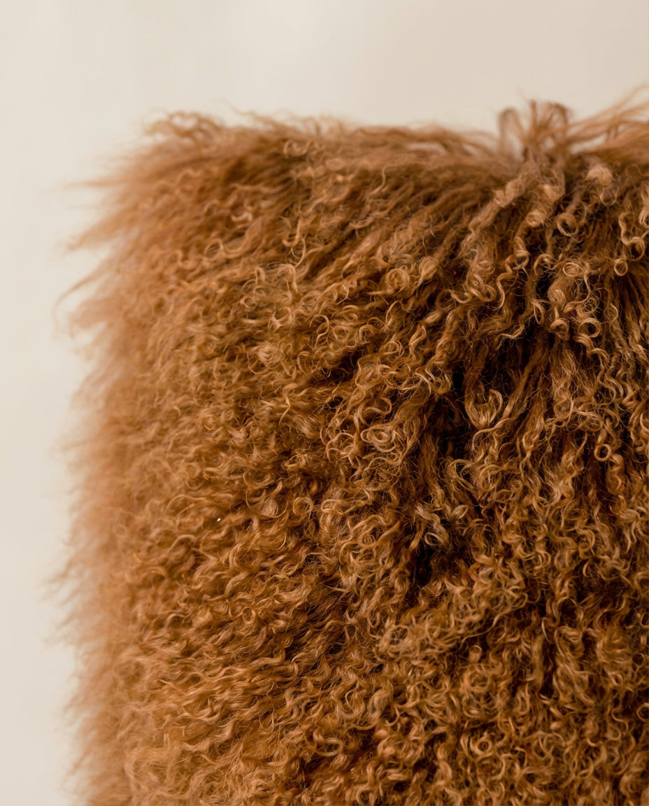 Grizzly Sheepskin Throw Pillow (16"-20")