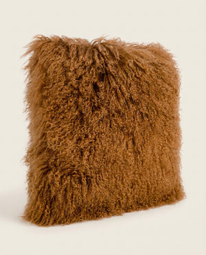 Grizzly Sheepskin Throw Pillow (16"-20")