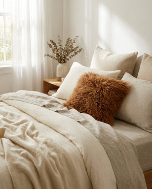 Grizzly Sheepskin Throw Pillow (16"-20")